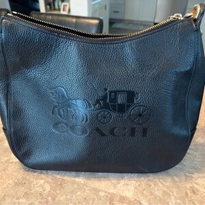 Coach Black Pebbled Leather Pouch